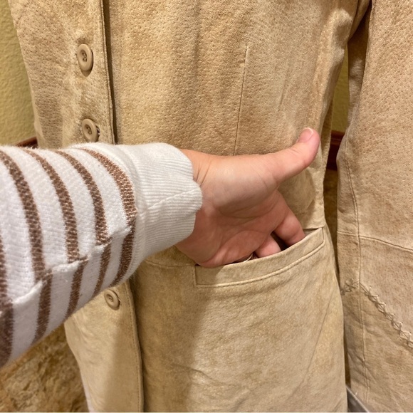 Beyond California NWT Suede Leather Jacket Blazer Womens Tan Size Large Western - Picture 7 of 15